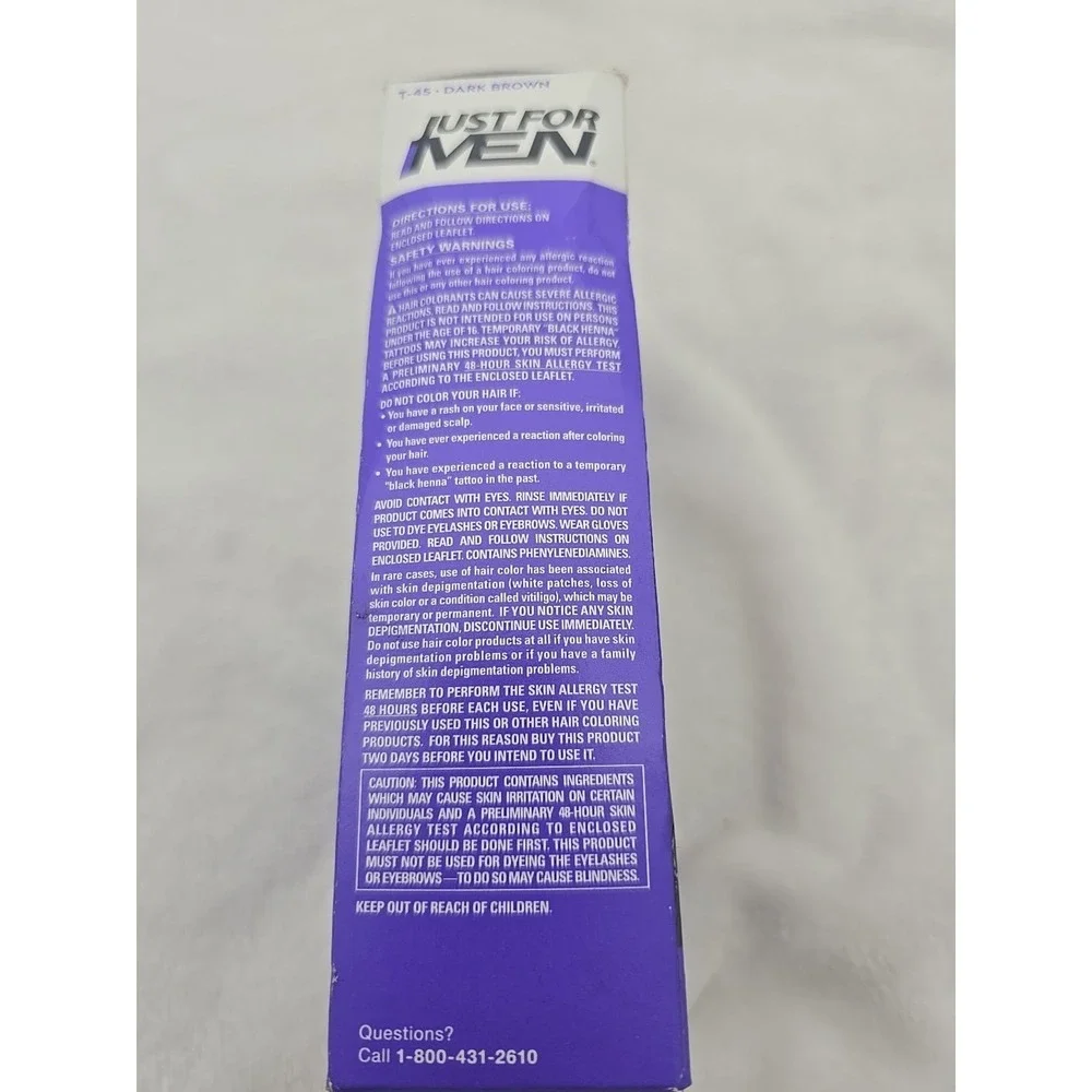 Just For Men Comb in Hair Color T-45 Dark Brown Touch of Gray Coverage